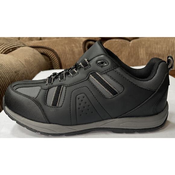 SAFE T STEP BLACK‎ LEATHER SLIP RESISTANT CASUAL COMFORT WORK MEN'S 11 SHOES NEW - Picture 2 of 9
